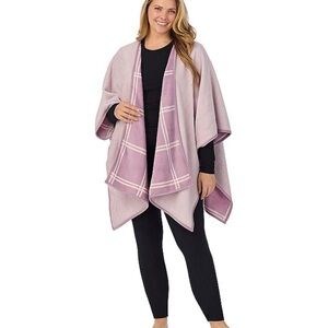 Cuddl Duds Lavender Plaid Cape